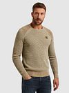 PME Legend Knitted Trøje Melange Beige Model / Voorkant
