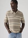 Levi's Polo Strik Stribet Beige Model / Voorkant