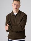Koszulka polo Levi's z długim rękawem i półzamkiem w kolorze brązowym Model / Voorkant