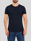 Garage T-shirt Stretch Basique Marine Col Rond Model / Voorkant