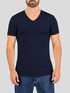 Garage Stretch Basic Navy T-shirt z dekoltem w serek Model / Voorkant