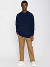 KnowledgeCotton Apparel Pullover Uld Navy Model / Voorkant
