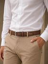 Suitable Belt Suede Leather Brown Model / Voorkant