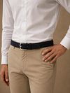 Suitable Belt Suede Leather Navy Model / Voorkant
