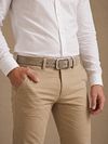 Suitable Belt Suede Leather Taupe Model / Voorkant