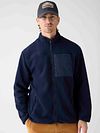 KnowledgeCotton Apparel Vest Fleece Navy Model / Voorkant
