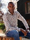 R2 Skjorte Poplin Blomsterprint Multifarvet Model / Sfeerbeeld
