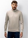 State Of Art Half Zip Pullover Wool Blend Melange Greige Model / Voorkant