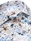 R2 Hemd Linnen Blend Flowers Blauw Beige
