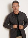 R2 Overshirt Button Herringbone Brown Model / Voorkant