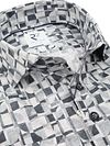 R2 Poplin Chemise Retro Imprimé gris
