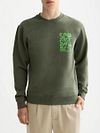 Scotch and Soda Pullover Logo Olivgrün Model / Voorkant