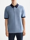 Scotch And Soda Knitted Polo Shirt Structure Blue