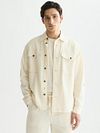 Scotch and Soda Overshirt Cotton Linen Ecru Model / Voorkant