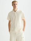Scotch & Soda Knitted Polo Structured Ecru Model / Voorkant