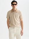 Scotch & Soda Strikket Polo Jacquard Beige Model / Voorkant