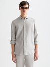 Scotch and Soda Linen Core Shirt Grey Model / Voorkant