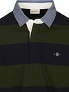 Gant Heavy Rugger Shield Longsleeve Polo Shirt Stripes Navy Green Product / Detail