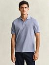 Gant 2Tone Piqué Polo Bleu Model / Voorkant