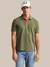 Gant Contrast Piqué Poloshirt Herb Groen Model / Voorkant