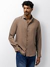 State Of Art Hemd Leinen Beige Model / Voorkant