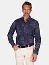 NZA Shirt Gunner Print Navy Model / Voorkant