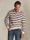 NZA Half Zip Sweater Wanake Stripe Ecru Model / Voorkant