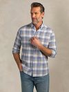 NZA Shirt Picton Linen Blend Checks Blue Model / Voorkant