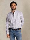 NZA Shirt Picton Linen Blend Stripe Green Model / Voorkant