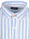 NZA Shirt Picton Linen Blend Stripe Blue