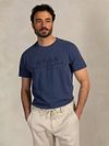 NZA T-shirt Faded Logo Navy Model / Voorkant