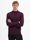 No Excess Half Zip Trøje Dark Wine Melange Model / Voorkant