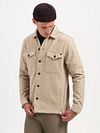 No Excess Overshirt Melange Beige Model / Voorkant