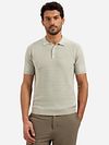 No Excess Knitted Poloshirt Taupe Model / Voorkant