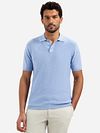No Excess Knitted Slub Poloshirt Lichtblauw Model / Voorkant
