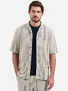 No Excess Kurzarm Jacquard-Hemd Druck Cremeweiß Model / Voorkant