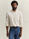 Gant Bomull Lin Skjorte Stripet Beige Model / Voorkant