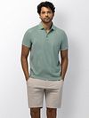 State of Art Polo Piqué Bladprint Jade Model / Voorkant