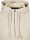 Marc O'Polo Hooded Half Zip Pullover Structured Bi-Colour Ecru