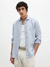 Marc O'Polo Shirt Linen Light Blue Model / Voorkant