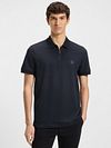 BOSS Passerzip Half Zip Polo Shirt Navy Model / Voorkant