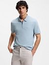 BOSS Polo Passerzip Half Zip Hellblau Model / Voorkant