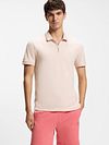 BOSS Passerzip Half Zip Polo Shirt Pink Model / Voorkant