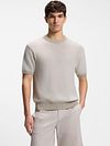 BOSS Knitted T-shirt Kantonio Grey Model / Voorkant