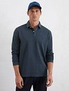 Marc O'Polo Longsleeve Polo Shirt Navy Model / Voorkant