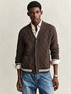 Kardigan GANT Cable Knit brązowy Model / Voorkant