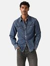 Levi's Barstow Western Shirt Indigo Blue Model / Voorkant