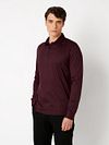 Desoto Longsleeve Poloshirt Essential Burgundy Model / Voorkant