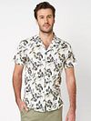 Desoto Short Sleeve Overhemd Festival Wit Groen Model / Voorkant
