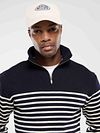 Armor-Lux Camionneur Half Zip Pull laine rayé marine Model / Voorkant